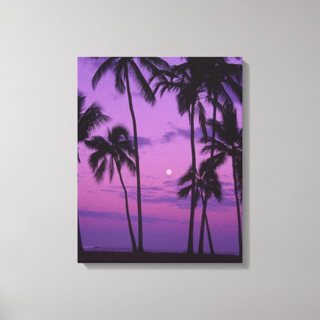 Mond und Palme Tree Leinwanddruck (Vorderseite)