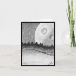 Mond und Planet - Schwarz Einladung