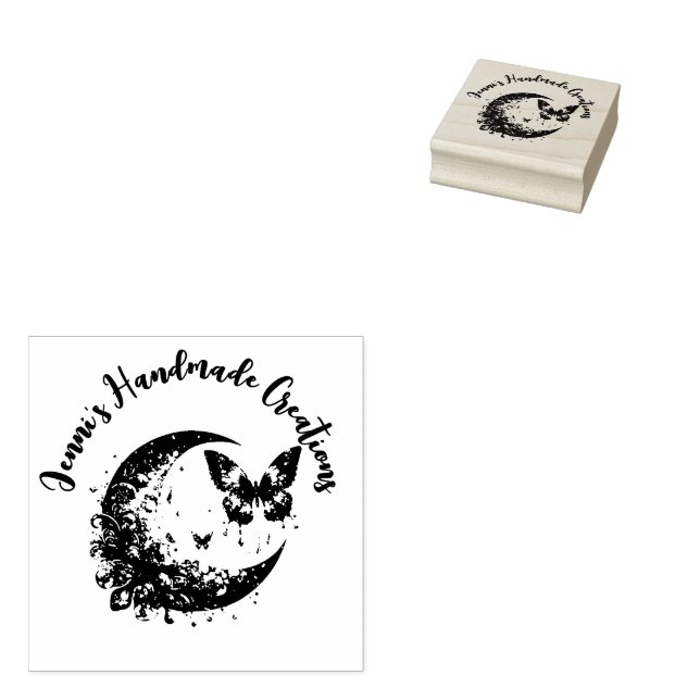 Mond und Schmetterling aus der Briefmarke Gummistempel (Stempel)