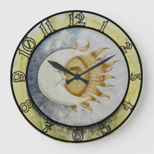 Mond und Sonne Himmelsastronomie Große Wanduhr