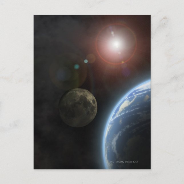 Mond und Sonne Postkarte (Vorderseite)