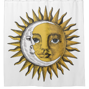 Mond und Sonne - Tag und Nacht Duschvorhang