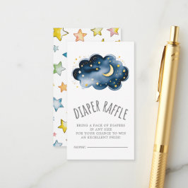 Mond und Stars Baby Boy Diaper Raffle Begleitkarte