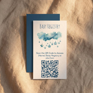Mond und Sterne Baby Dusche QR Code Registrierungs Begleitkarte