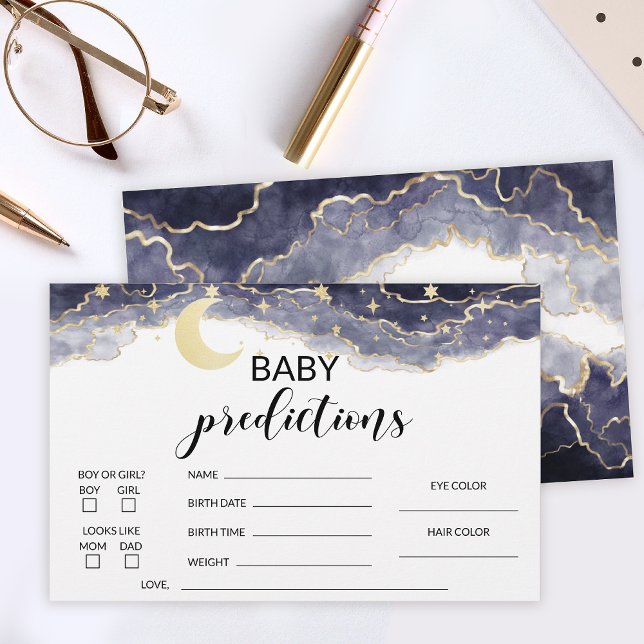 Mond und Sterne Baby Dusche Vorhersagen Schreibwar Briefpapier (Von Creator hochgeladen)