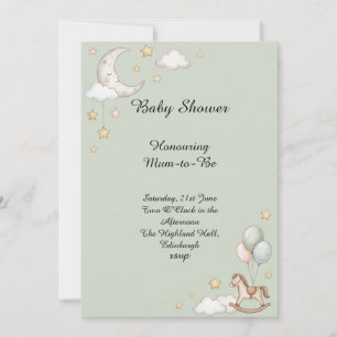Mond und Sterne Baby Shower Einladung