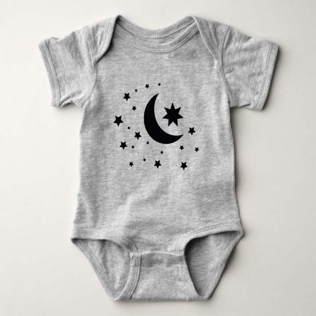 Mond und Sterne Baby Strampler (Vorderseite)