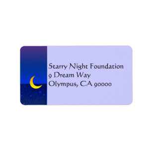 Mond und Sterne benutzerdefiniertes Adressetikett