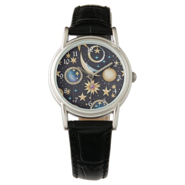 Mond und Sterne Celestial Armbanduhr (Vorderseite)
