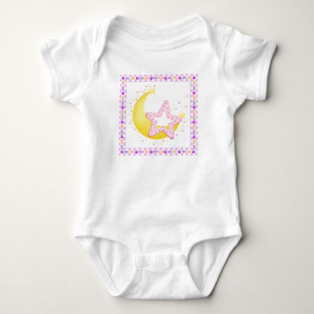 Mond und Sterne für Baby Baby Strampler (Vorderseite)