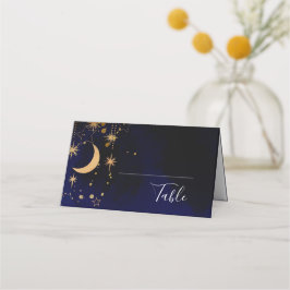 Mond und Sterne gefaltete Platzkarte