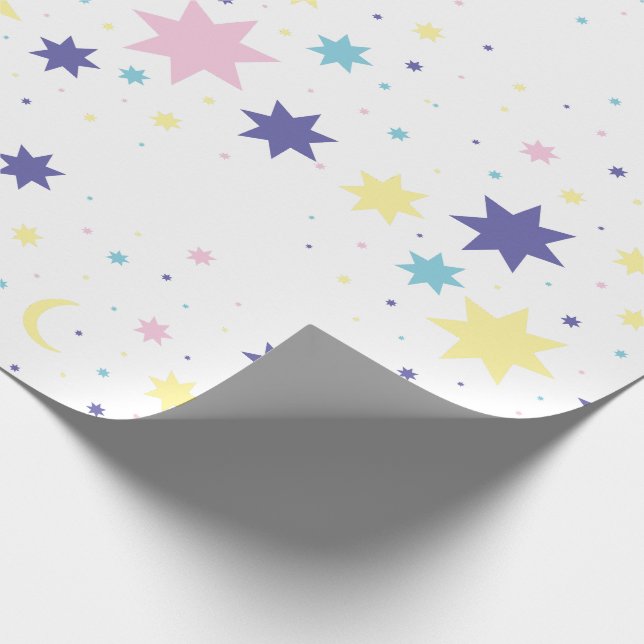 Mond und Sterne. Geschenkpapier (Ecke)