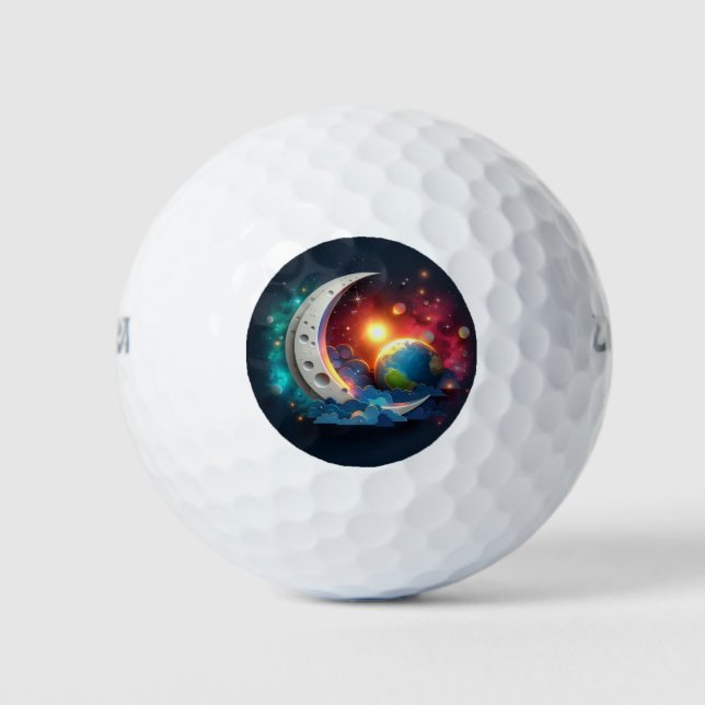 Mond und Sterne Golfball (Vorderseite)