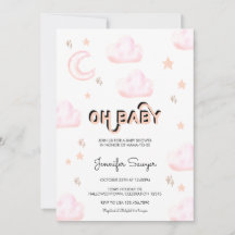 Mond und Sterne | Moderne Wasserfarben-Baby-Party