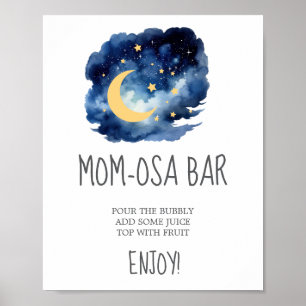 Mond und Sterne Mom-osa Bar Schild