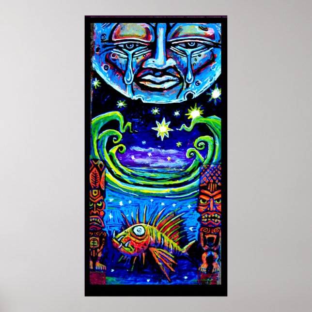 Mond und Sterne Poster (Vorne)