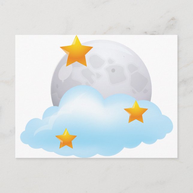 Mond und Sterne Postkarte (Vorderseite)
