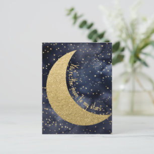Mond und Sterne Romantische Liebe Postkarte