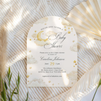 Mond und Sterne Träumereien Baby Shower Torbogen Einladung