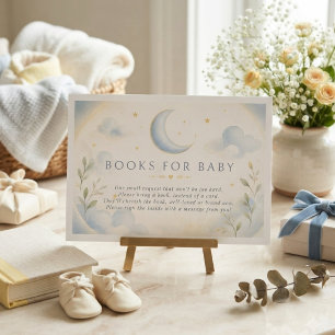 Mond und Sterne Über den Mond Baby Shower Begleitkarte