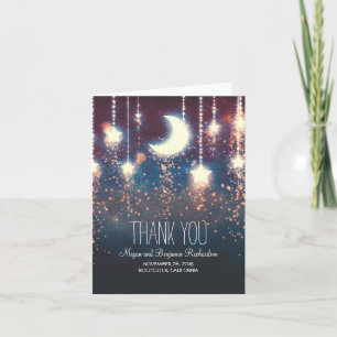 Mond und Sterne Verzauberte Hochzeits-Dankeschön Dankeskarte