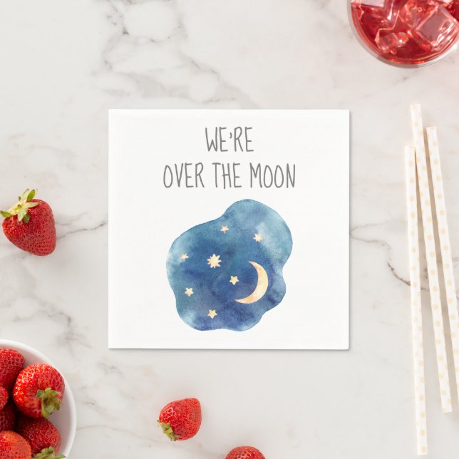 Mond und Sterne Wir sind über dem Mond Napkins Serviette (Beispiel)