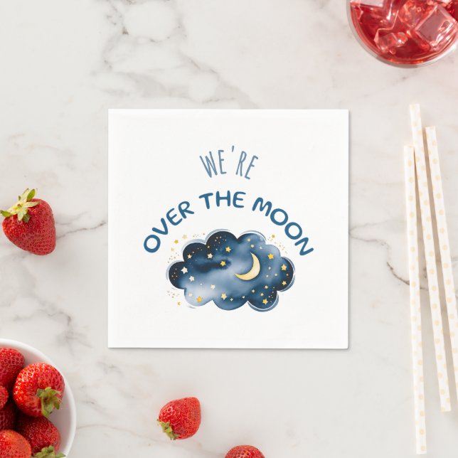 Mond und Sterne Wir sind über dem Mond Napkins Serviette (Beispiel)