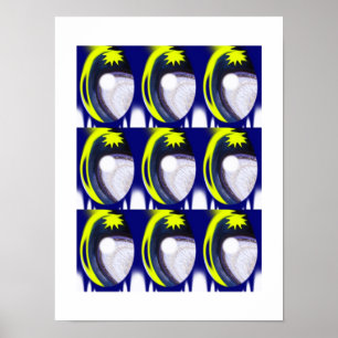 Mond- und Sternenkunst Poster