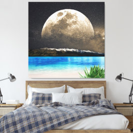 Mond und Strand Leinwanddruck
