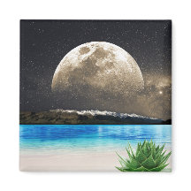 Mond und Strand