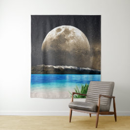 Mond und Strand Wandteppich