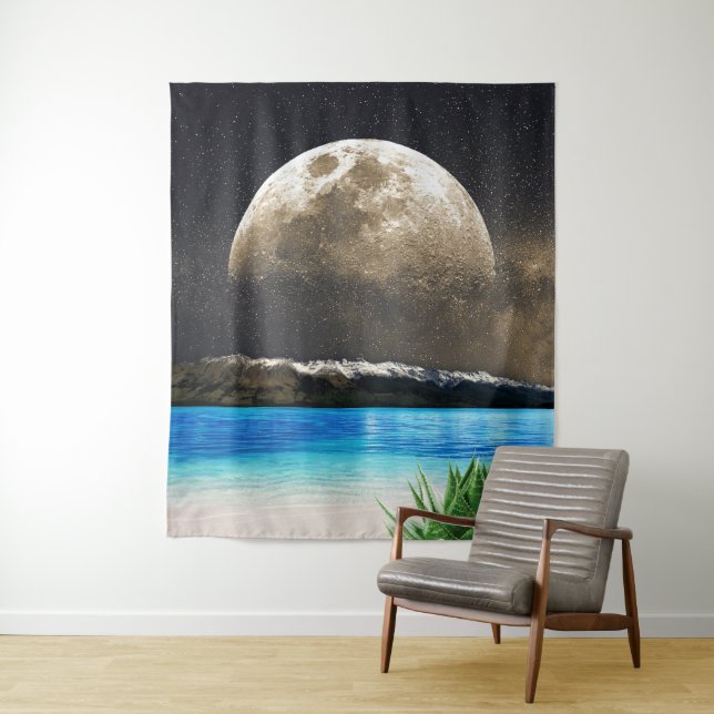 Mond und Strand Wandteppich (Beispiel)