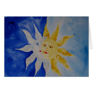 Mond und Sun-Aquarell