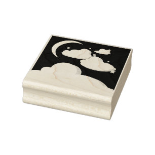 Mond und Wolken-Gummikunst-Briefmarke Gummistempel