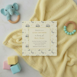 Mond und Wolken unisex Baby Dusche Einladung
