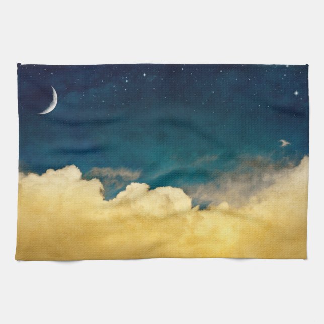 Mond und Wolkenlandschaft Küchentuch (Horizontal)