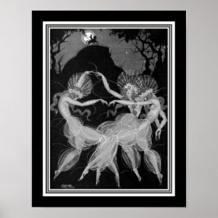 "Mond-Verrücktheits-" Kunst-Deko-Druck CA 1922 Poster