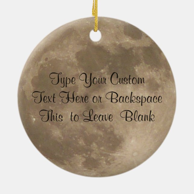 Mond-Verzierungs-personalisierte Keramik Ornament (Hinten)