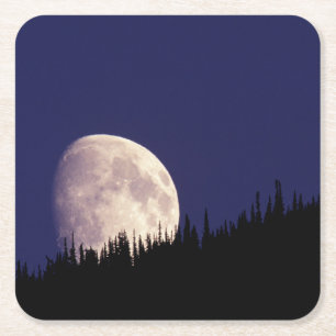 Mond & Wald Glacier-Nationalpark Montana Rechteckiger Pappuntersetzer