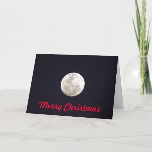 Mond-Weihnachten Feiertagskarte (Vorderseite)