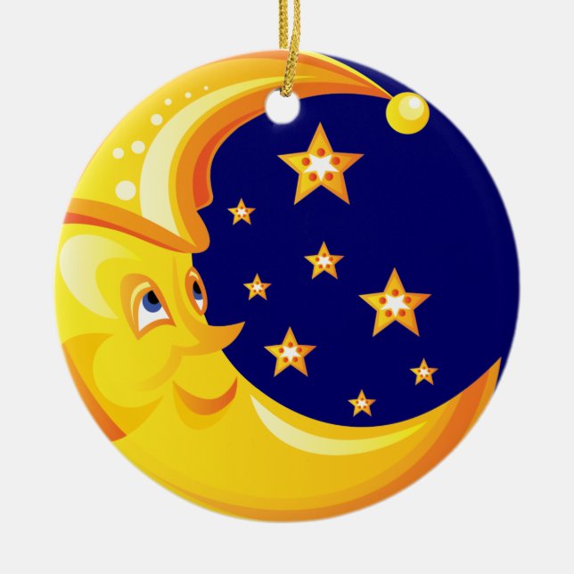 Mond-Weihnachtsverzierung Keramik Ornament (Vorne)