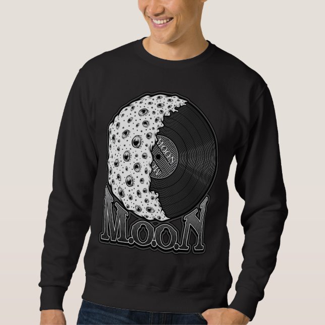 MOND-Weiß DarkStroke Sweatshirt (Vorderseite)