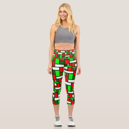 mondäne Weihnachtskunst abstrakt Capri Leggings