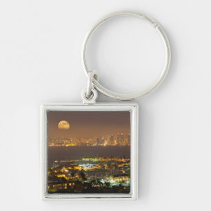 Mondaufgang über der Skyline von San Diego Schlüsselanhänger