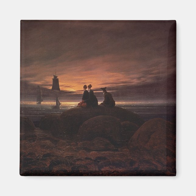 Mondaufstieg über dem Meer, 1822 (Öl auf Leinwand) Magnet (Vorne)