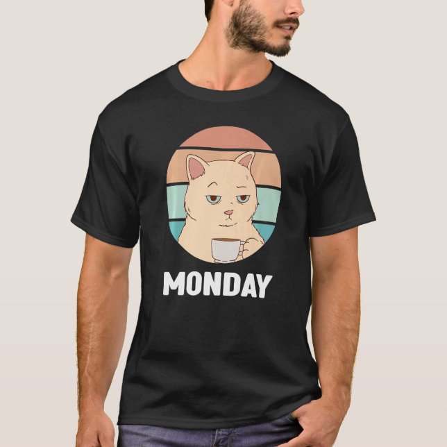 Monday Outfit  Cute Cat I hate Mondays T-Shirt (Vorderseite)