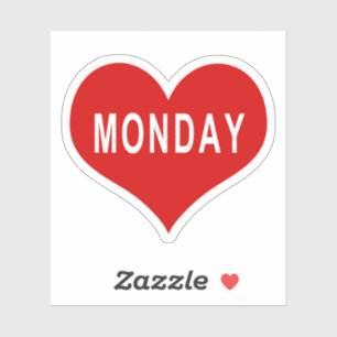 MONDAY Red Liebe Heart Vinyl Sticker
