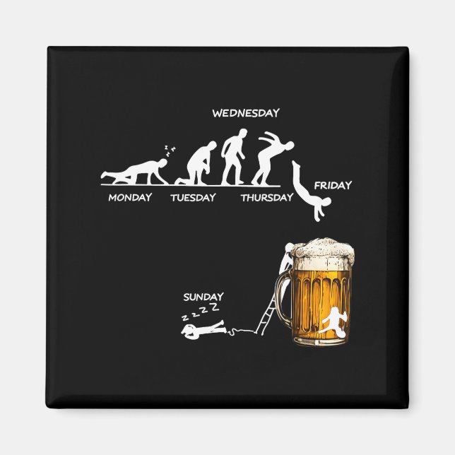 Monday Tuesday Thursday Friday Saturday Sunday Bee Magnet (Vorne)