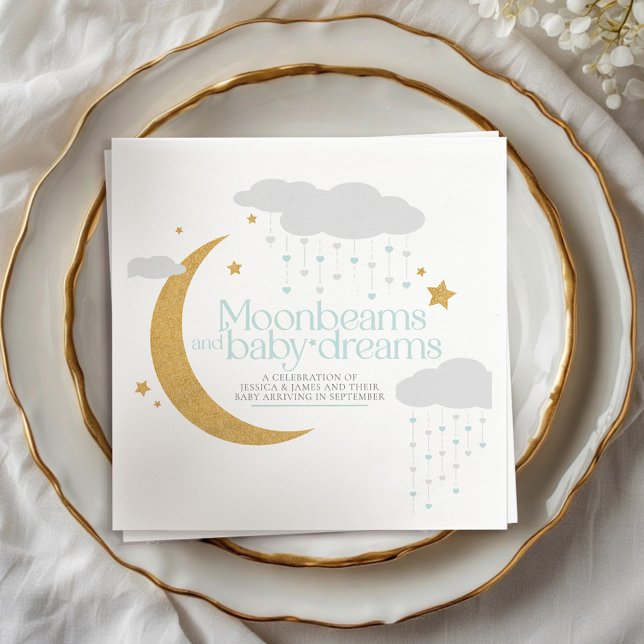 Mondbalken und Baby-Träume Babydusche blau Serviette (Von Creator hochgeladen)