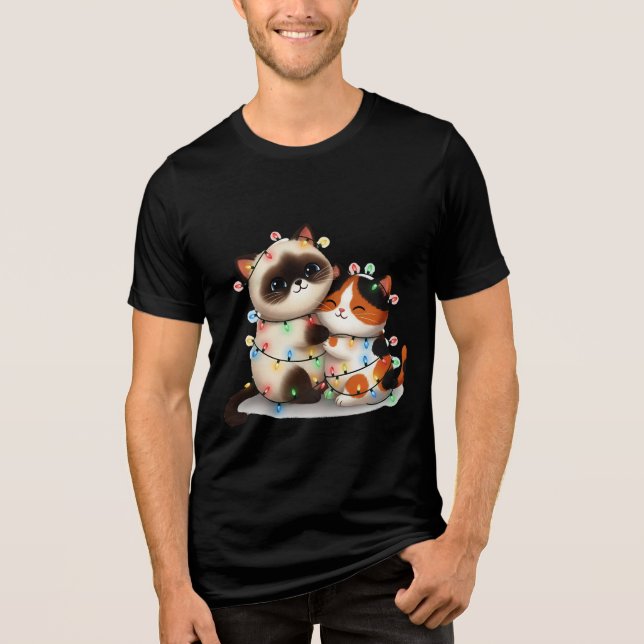 Mondbeglücktes Valentinskuscheln Tri-Blend Shirt (Vorderseite)
